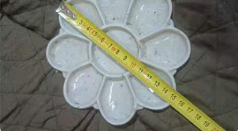 民国全美品相调色盘，画家文房藏品，全釉支架...