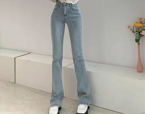 包邮到手两条！辣妹喇叭裤牛仔裤女秋冬新款修...