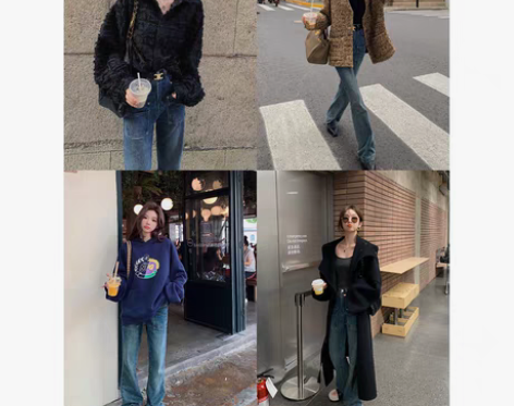 转卖陈佳楠复古防褪色显瘦梨形身材裤子202...