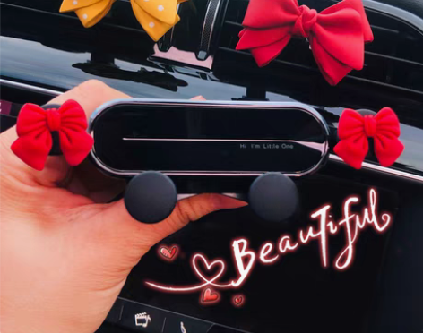 转卖手机车载支架女神款可爱汽车出风口万能型...