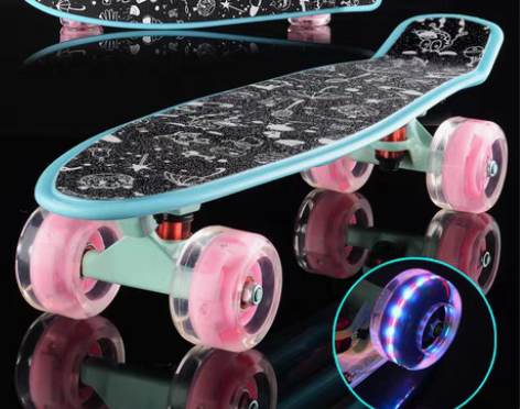 转卖小鱼板滑板香蕉板青少年成年代步单翘板儿...