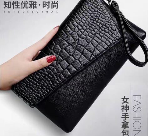 包邮真皮质感手拿包女2022新款时尚百搭气...