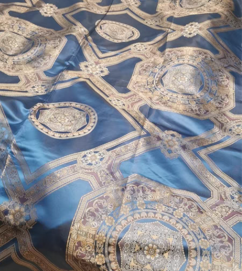 包邮百分百桑蚕丝色织床品280宽幅布料，太...