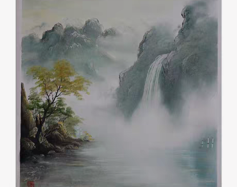 包邮非物质文化遗产传承人大师油画老画原创手...