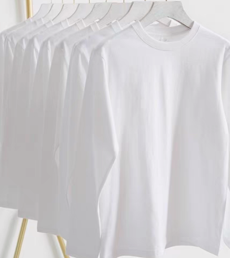 包邮包邮长袖全新300G重磅圆领透气宽松纯...