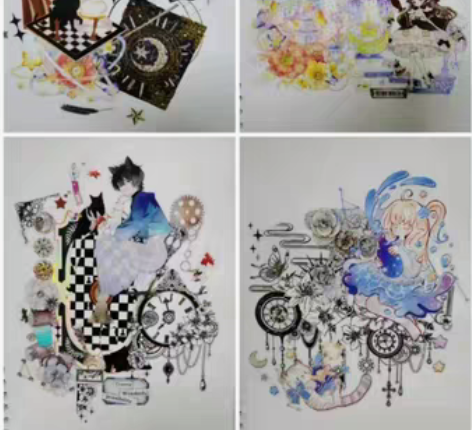 包邮贴本子，花漾和风线圈本，左边空白写字，...