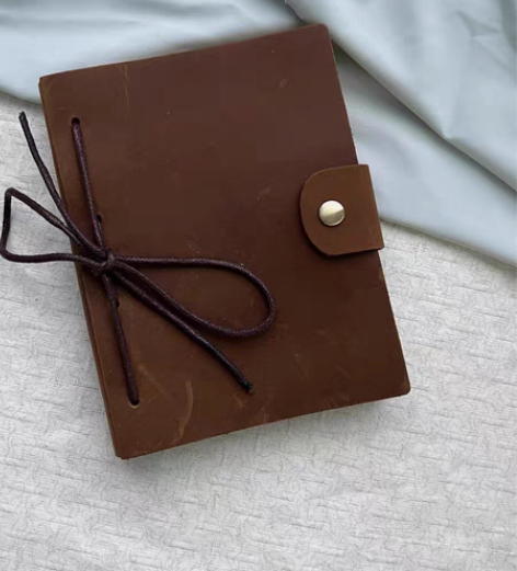 包邮出口手工装订头层牛皮疯马皮真皮随身小本...