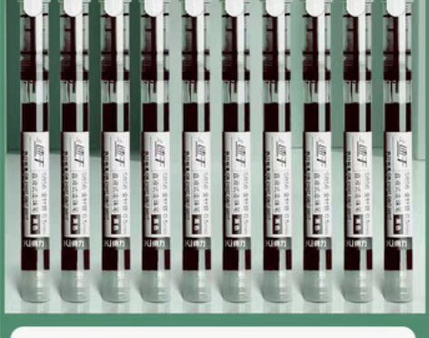 转卖得力直液式走珠笔速干黑色中性笔圆珠笔学...