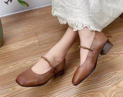 转卖手工真皮女鞋2021春夏新款休闲百搭方...