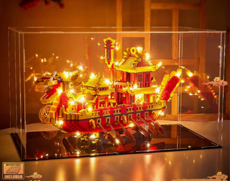 转卖一帆风顺积木帆船龙舟拼装玩具高难度中式...