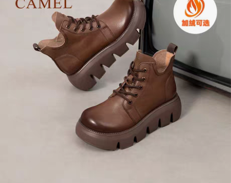 转卖【狂欢价】骆驼女鞋2022秋冬新款厚底...