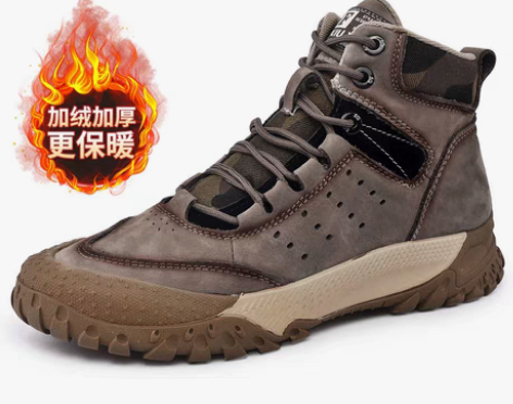 转卖西域 骆驼户外登山鞋男防水防滑厚底真皮...