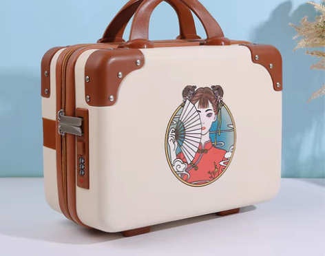 转卖手提行李箱化妆小箱子包国潮风女收纳密码...