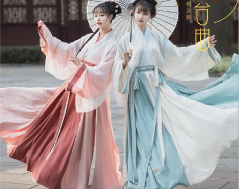 转卖凤台曲原创汉服青衫 蓝色的，L码 标价...