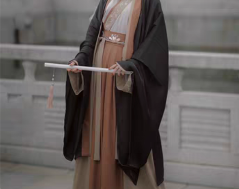 转卖芙立诗原创汉服【墨莲】魏晋风交领齐腰襦...