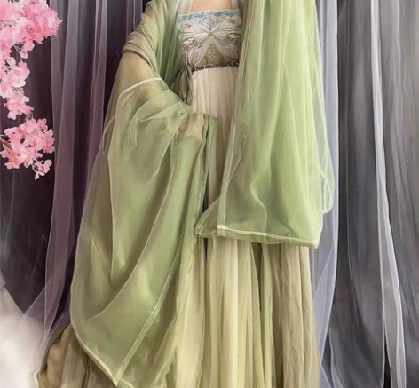 玉术原创汉服女诃子裙唐制大袖衫刺绣汉元素仙...