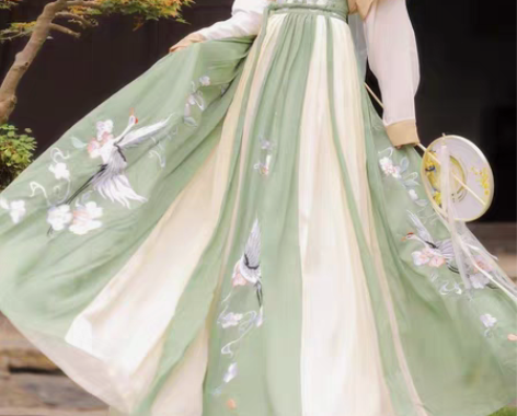 包邮玉术汉服女幽风原创正品坦领齐腰儒裙春夏...
