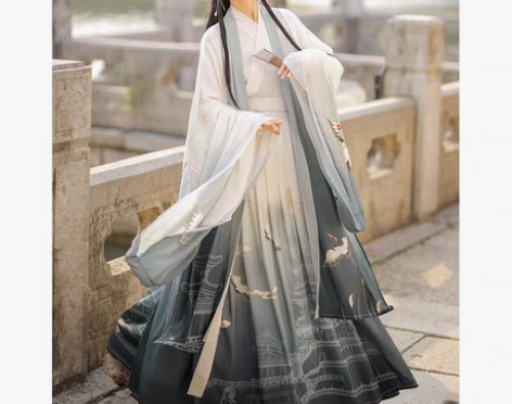 转卖滕王阁汉服女正品原创中国风晋制白菜全套...