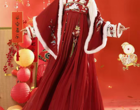 转卖梦屿盛【山茶鹤兔】原创汉服女汉元素日常...