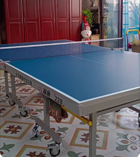 双鱼家用室内可折叠乒乓球桌带轮可折叠乒乓球...
