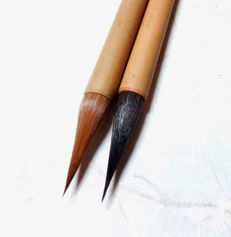 包邮日本毛笔  写经笔 净纯紫毫  狼毫小...