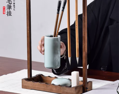 毛笔架 毛笔架笔挂创意毛笔架文房四宝复古实...