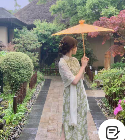 包邮表象抒情诗 旗袍 湖樱 m码  正品 ...