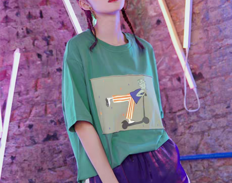 转卖诗曼朵2018夏季新款韩版个性贴布印花...