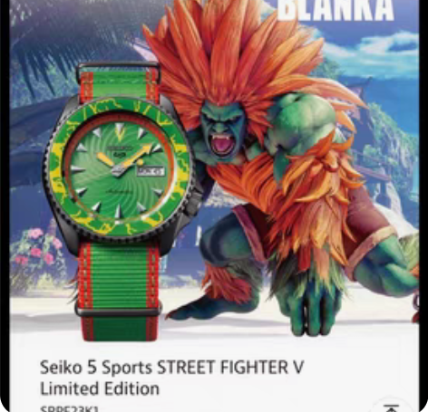 包邮Seiko精工街头霸王5号全自动机械男...