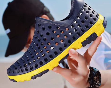 包邮洞洞鞋男夏季拖鞋男包头凉鞋男透气时尚花...