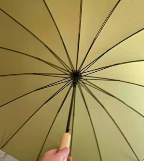 包邮日系长柄雨伞16骨小清新纯色直杆伞晴雨...