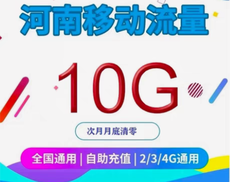 包邮在线秒回   河南移动流量10G 当月...