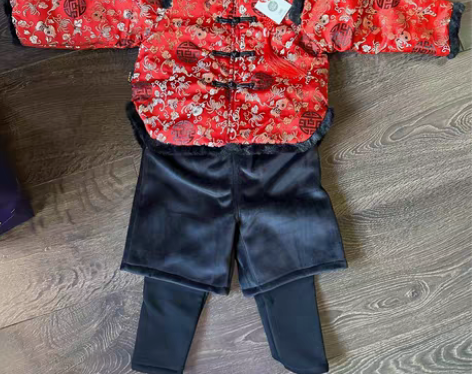 包邮中小童中国风唐装男童汉服儿童新年服周岁...