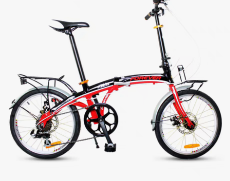 转卖上海永久20寸铝合金折叠自行车6变速双...