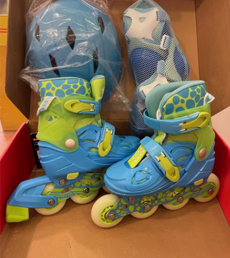 美洲狮 轮滑鞋套装 溜冰鞋儿童套装 可调轮...