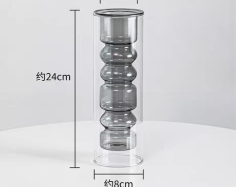 转卖创意北欧艺术玻璃花瓶摆件客厅插花桌面水...