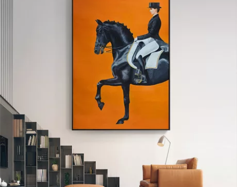 转卖现代玄关装饰画轻奢软装壁画橙色英伦风餐...