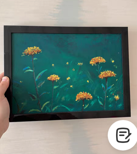 包邮纯手绘油画 风景画 《野花》 ??本幅...