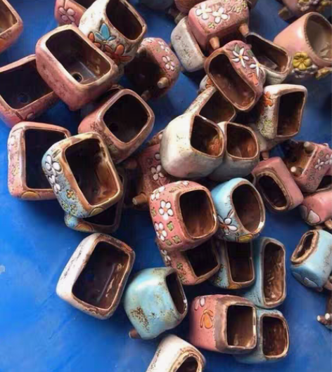 包邮韩式手绘盆7个25.5包邮包损韩式手工...