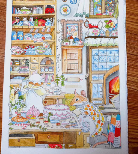 包邮野蔷薇村的故事系列水彩画,狐狸村传奇水...