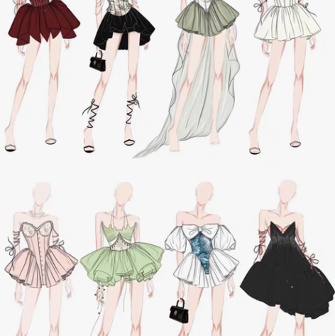 可接！人体临摹绘画素材 临摹线稿 款式图 ...