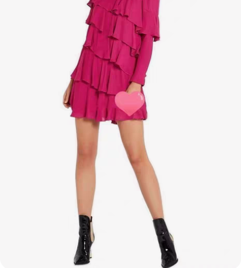 澳洲品牌专柜正品荷叶边层次感长袖连衣裙 澳...