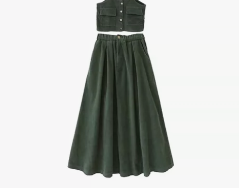 转卖秋冬法式背带裙长款过膝显瘦森系复古文艺...