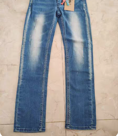 包邮牛仔直筒裤春秋低腰微弹小脚牛仔裤女浅色...