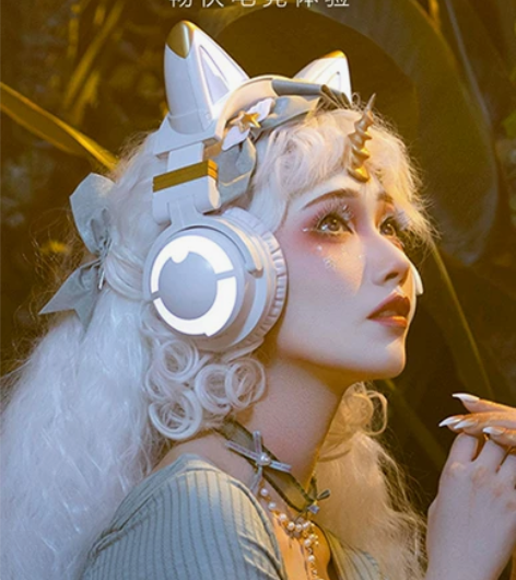 【闲置】妖舞 猫耳耳机3G头戴式无线蓝牙电...