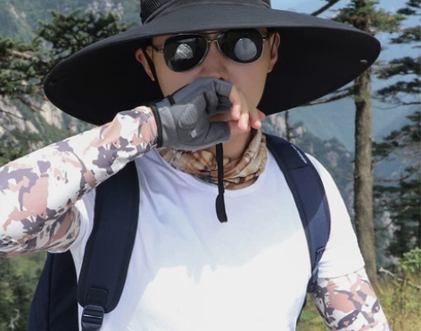 帽子男夏季大帽檐钓鱼帽防紫外线渔夫帽防晒遮...