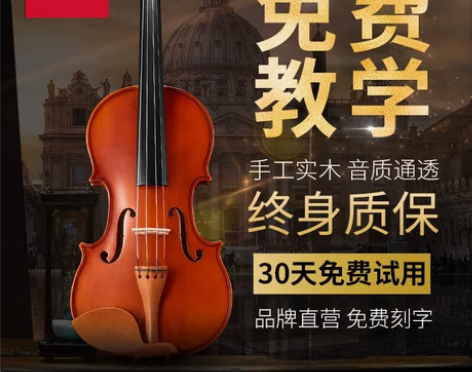 红棉小提琴V008考级专用初学者专业级学生...