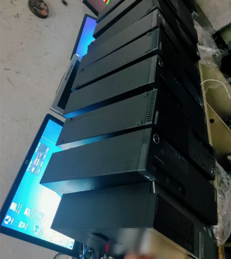 联想品牌原装办公台式电脑小型主机家用办公双...