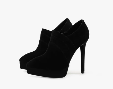 爱漫路春秋款+羊猄皮防水台尖头高跟鞋欧美细...