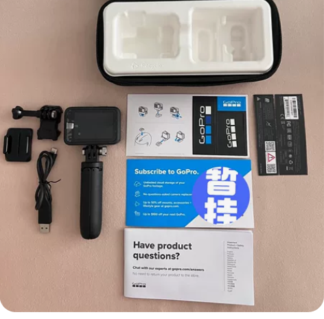 GoPro9 如图出内含一块电池，带三脚架...